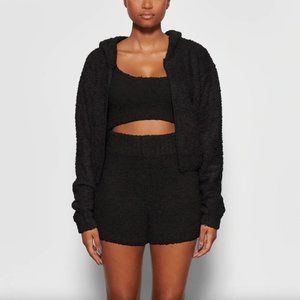 NWT SKIMS Cozy Knit Zip Up Hoodie in Onyx L/XL